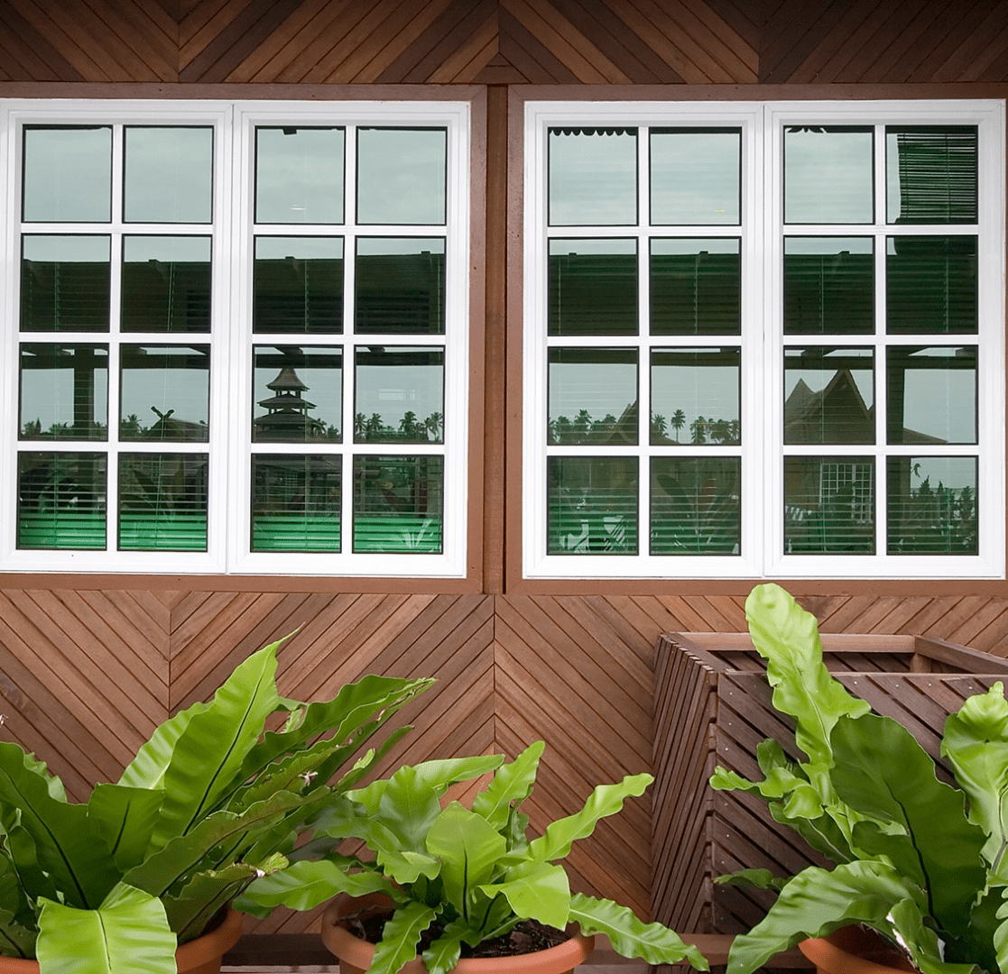 Brown wooden wall with decorative pattern